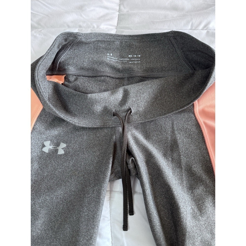 Womens UNDER ARMOUR Compression Crop Leggings Sz Medium Drawstring 20" - Picture 7 of 12